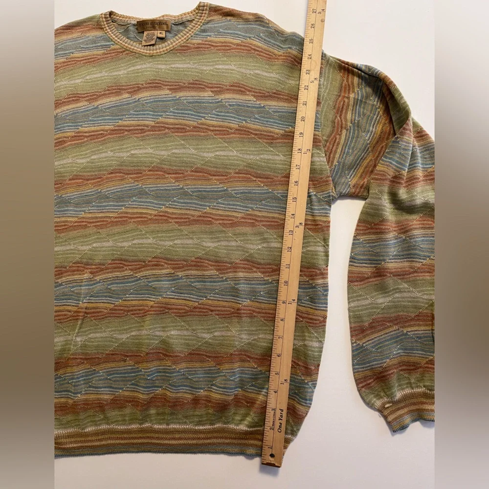 Vintage 3D Pima Mercerized Cotton Landscape Sweater XL‎